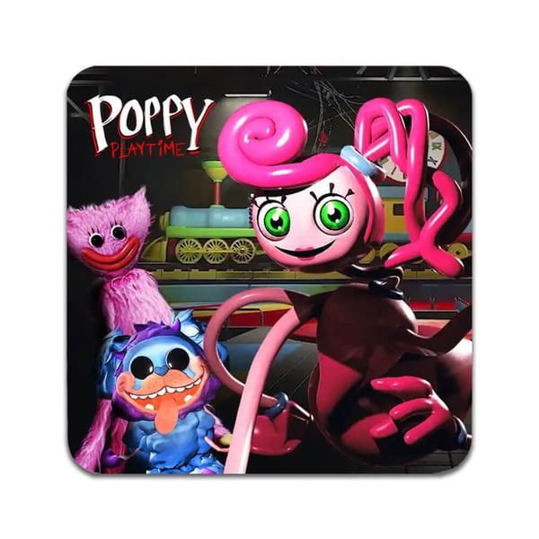 Lasinaluset (2 kpl): Poppy Playtime, tyylikkäät aluset uniikeilla ja eloisilla kuvioilla Lasinaluset (2 kpl): Poppy Playtime, tyylikkäät aluset uniikeilla ja eloisilla kuvioilla