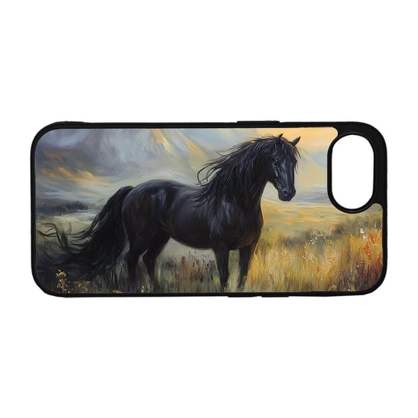 Svart Hest Oljemaleri iPhone SE 5G Mobiltelefon Deksel