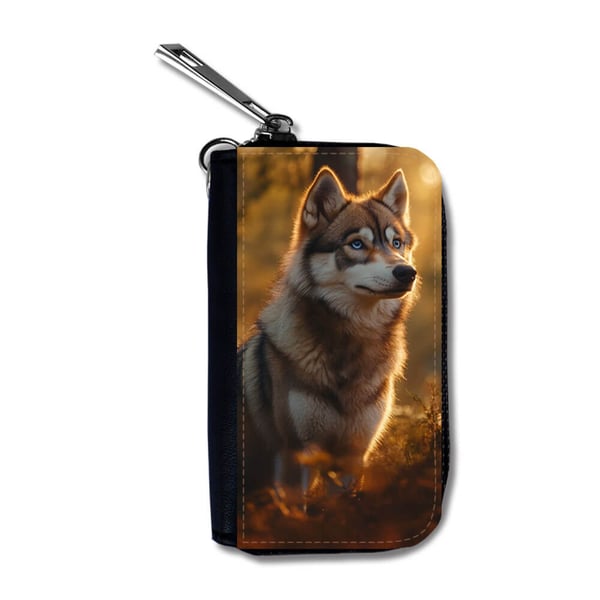 Bilnyckelfodral: Hund Siberian Husky, skyddande fodral med livfull och unikt design