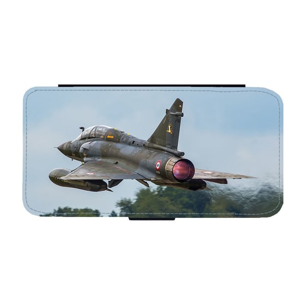Til Samsung Galaxy S8+: Dassault-Breguet Mirage Fighter, flipdeksel med unikt motiv, mobiletui med stativfunksjon