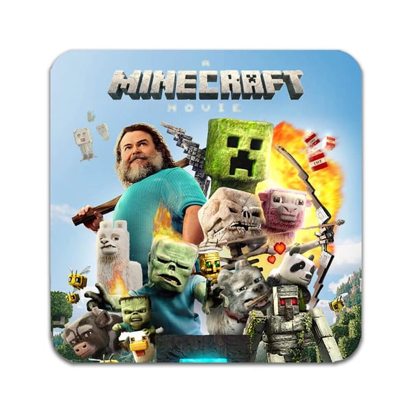 Glassunderlag (2-pakning): A Minecraft Movie, stilrene underlag med unike og livlige motiver