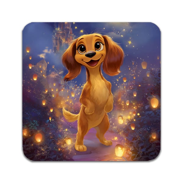 Glassunderlag (4-pakning): Dachshund, stilrene underlag med unike og livlige motiver