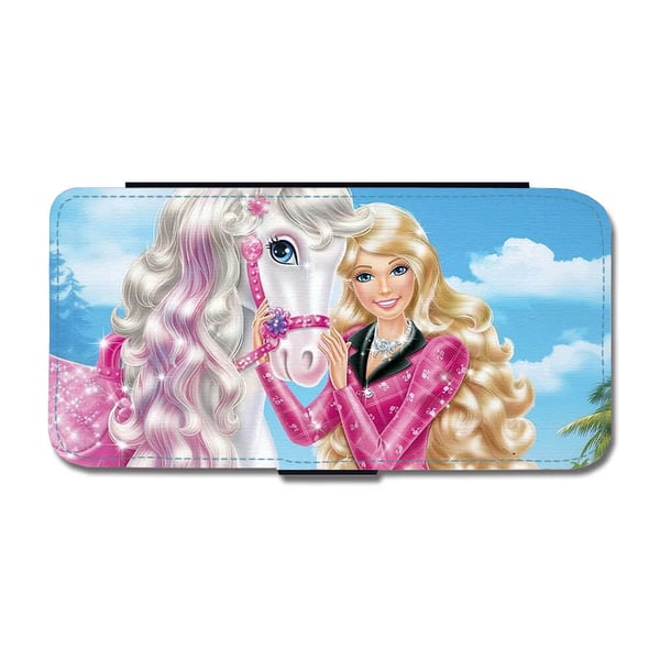 Til Samsung Galaxy S8: Barbie Pony Tale Movie, flipdeksel med unikt motiv, mobiletui med stativfunksjon