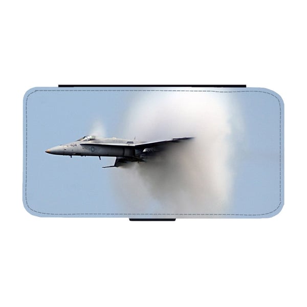 Til Samsung Galaxy S8: Supersonic Sound Barrier Fighter, flipdeksel med unikt motiv, mobiletui med stativfunksjon