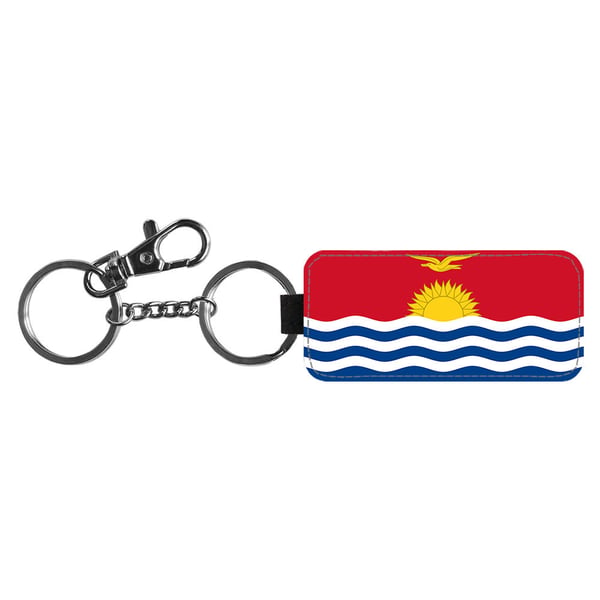 Nøkkelring: Kiribati Flagga, stilrent anheng med levende og unikt design