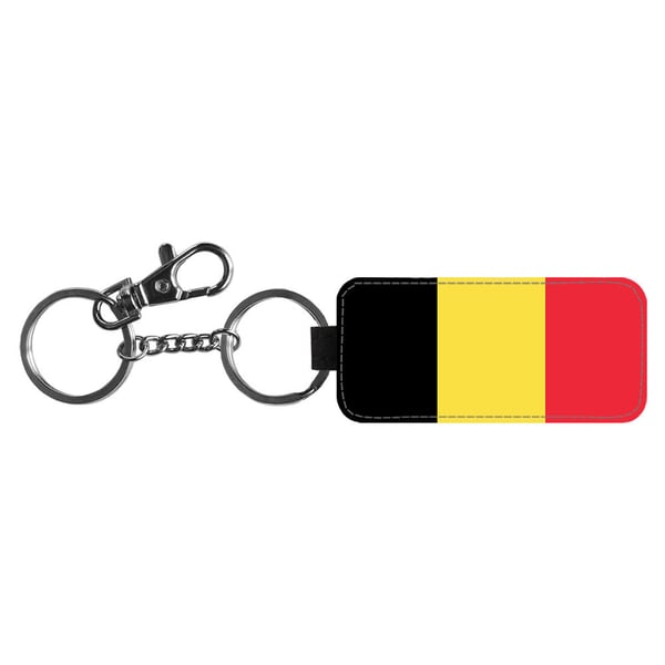 Nøkkelring: Belgien Flagga, stilrent anheng med levende og unikt design