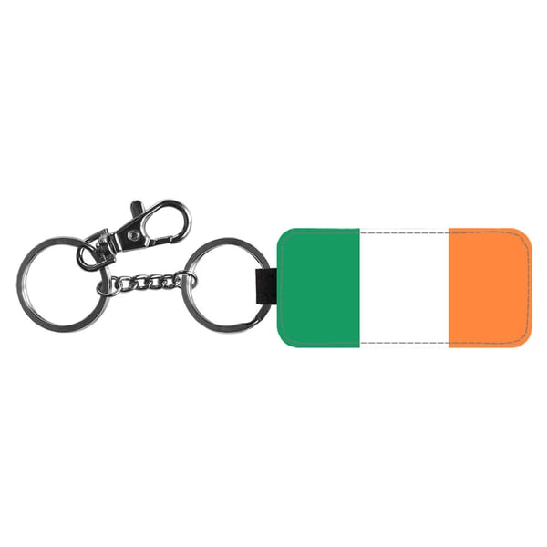 Nøkkelring: Irland Flagga, stilrent anheng med levende og unikt design