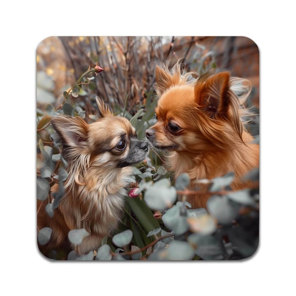 Glassunderlag (4-pakning): Hunde Chihuahua, stilrene underlag med unike og livlige motiver