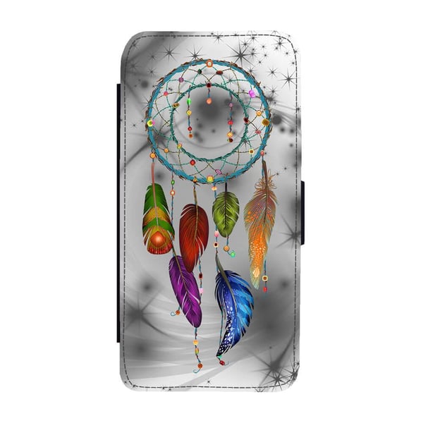 Til Samsung Galaxy S8+: Dreamcatcher, flipdeksel med unikt motiv, mobiletui med stativfunksjon
