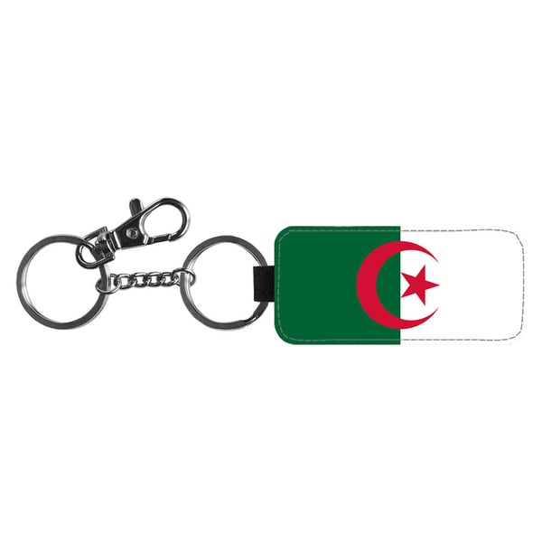 Nyckelring: Algeriet Flagga, stilrent hängsmycke med livfull och unikt design