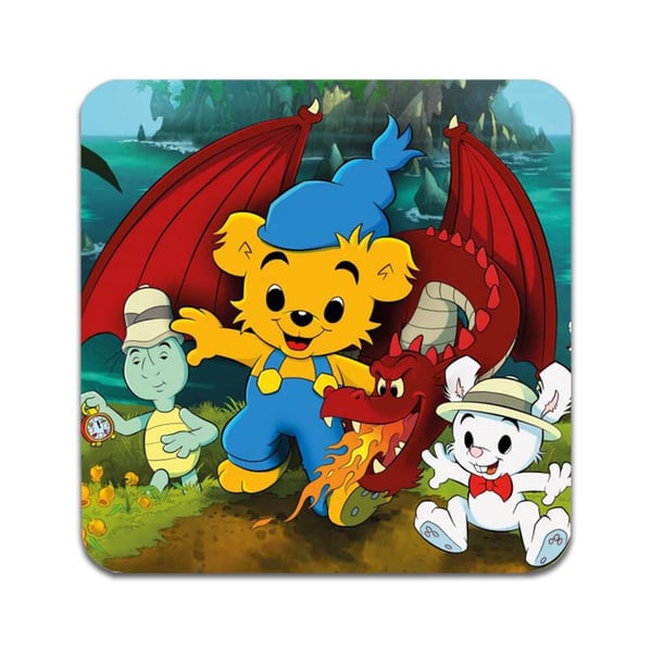 Glassunderlag (2-pakning): Bamse, stilrene underlag med unike og livlige motiver