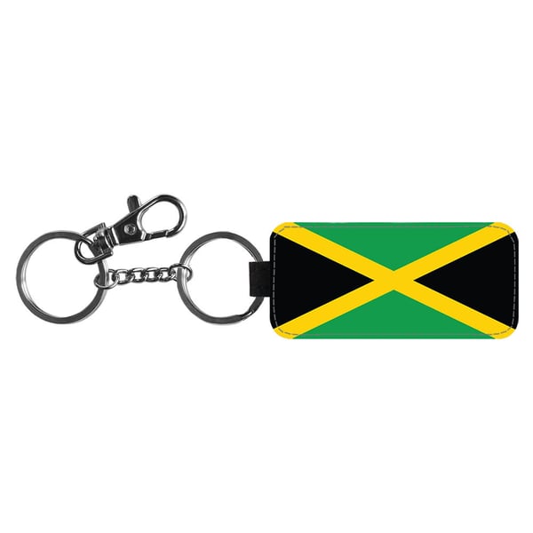 Nøkkelring: Jamaica Flagga, stilrent anheng med levende og unikt design