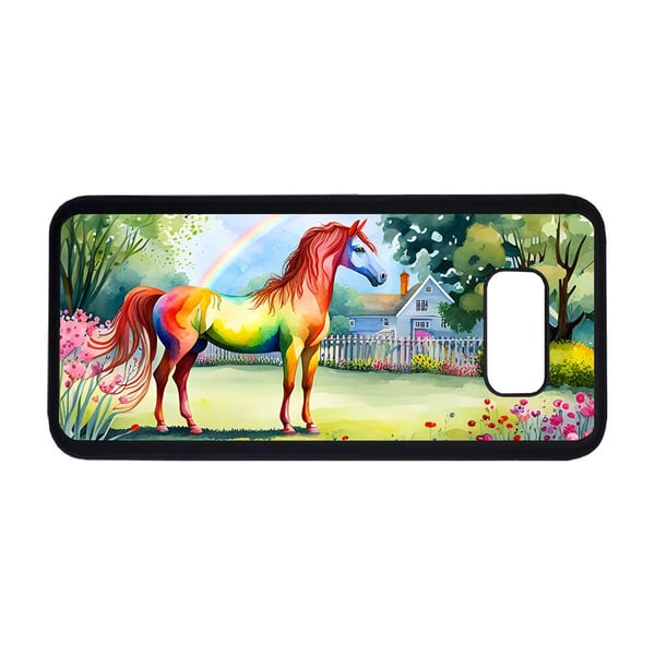Til Samsung Galaxy S8+: Regnbuehest, mobildeksel med unikt motiv, beskyttende cover
