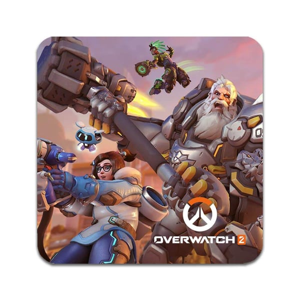 Glassunderlag (2-pakning): Overwatch 2, stilrene underlag med unike og livlige motiver