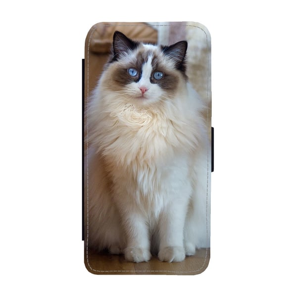 Til Samsung Galaxy S8+: Ragdoll Cat, flipdeksel med unikt motiv, mobiletui med stativfunksjon