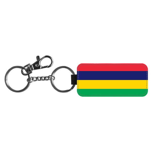 Nyckelring: Mauritius Flagga, stilrent hängsmycke med livfull och unikt design