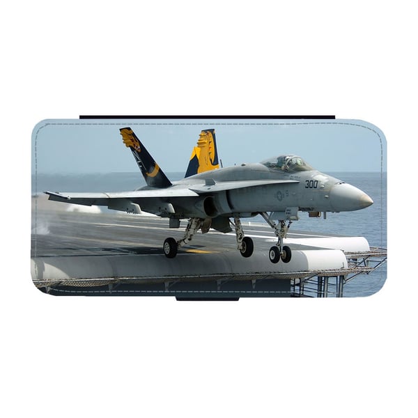 Til Samsung Galaxy S8: McDonnell Douglas F/A-18 Hornet Combat Jet, flipdeksel med unikt motiv, mobiletui med stativfunksjon