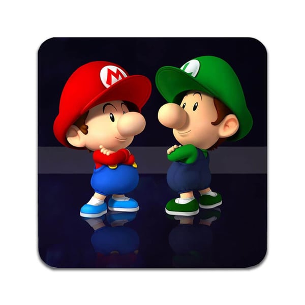 Glassunderlag (2-pakning): Mario Och Luigi, stilrene underlag med unike og livlige motiver