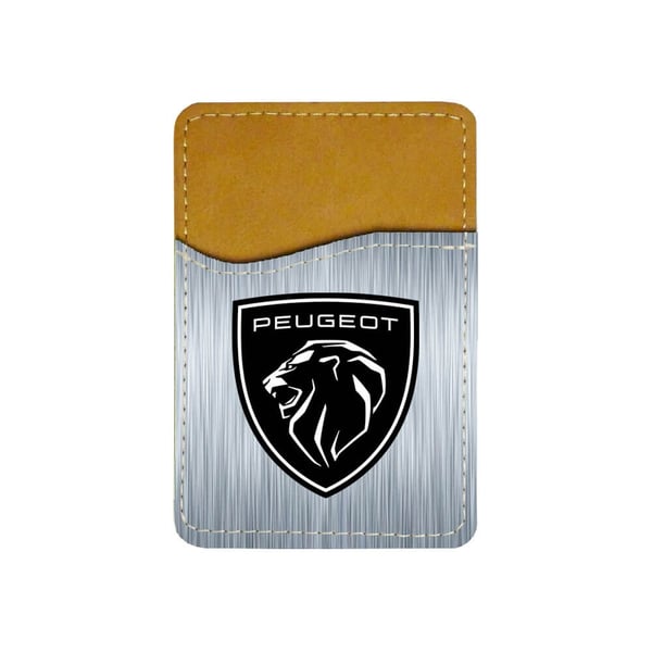 Selvklebende kortholder til mobil (Universell): Peugeot 2021 Logo, kortlomme med levende og unikt design til telefonen