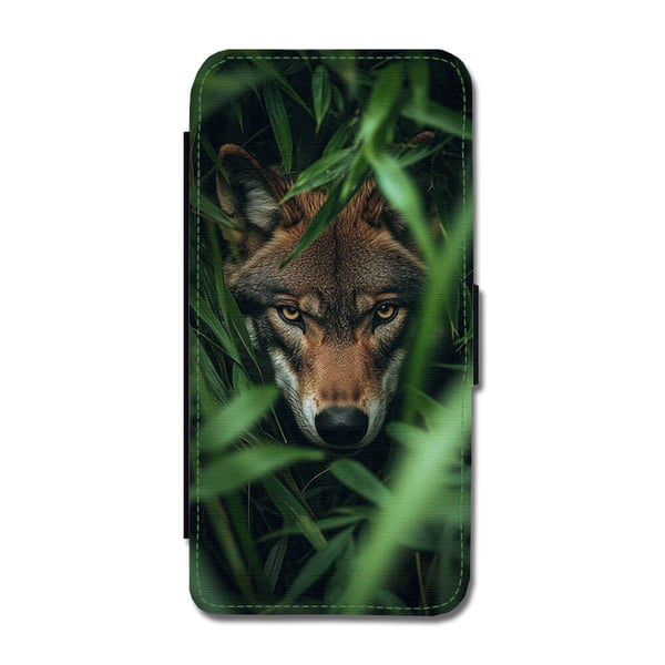 Til Samsung Galaxy S9: Vild Dyr Ulv, flip-cover med unikt motiv, mobilcover med standerfunktion