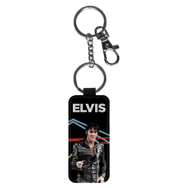 Nyckelring: Elvis Presley, stilrent hängsmycke med livfull och unikt design