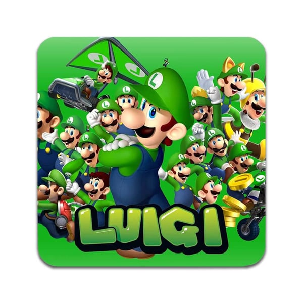 Lasinaluset (2 kpl): Super Mario Luigi, tyylikkäät aluset uniikeilla ja eloisilla kuvioilla