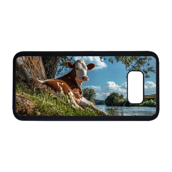 Til Samsung Galaxy S8+: Dyr Ku, mobildeksel med unikt motiv, beskyttende cover