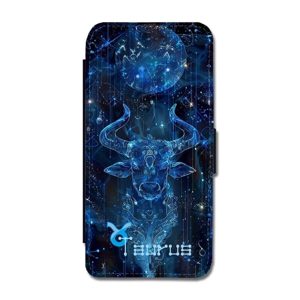 Stjernetegn Tyren Samsung Galaxy S9, flipdeksel med unikt motiv, mobiletui med stativfunksjon