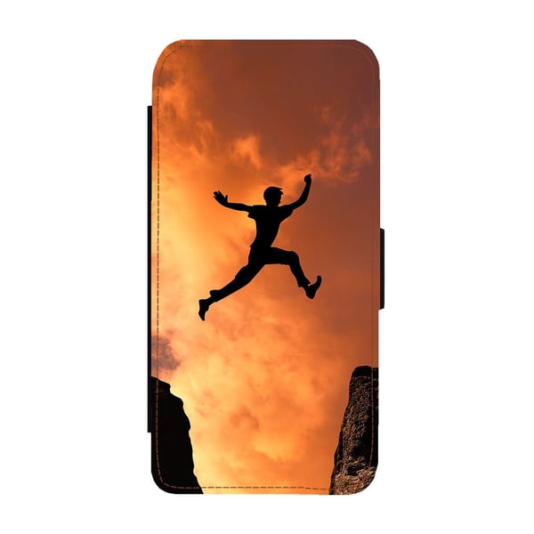 Til Samsung Galaxy S8: Jumping, flipdeksel med unikt motiv, mobiletui med stativfunksjon