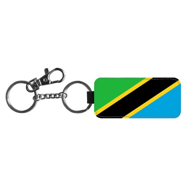 Nyckelring: Tanzania Flagga, stilrent hängsmycke med livfull och unikt design