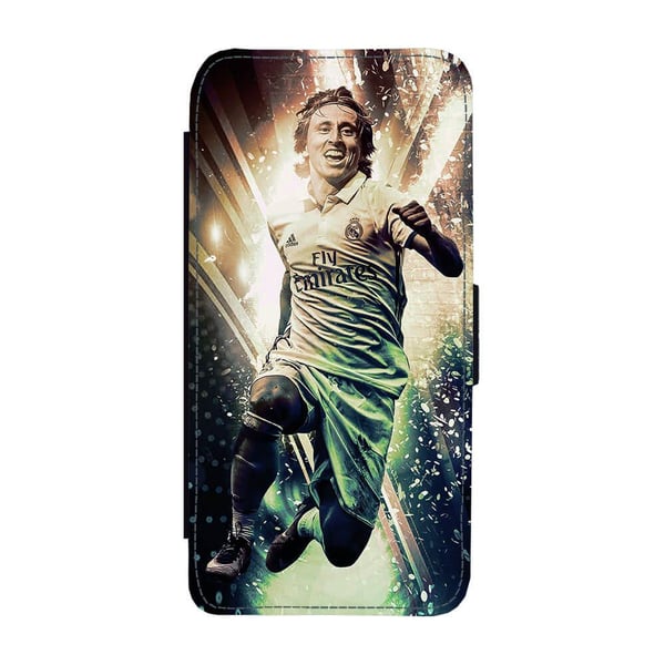 Til Samsung Galaxy S8+: Luka Modric, flipdeksel med unikt motiv, mobiletui med stativfunksjon