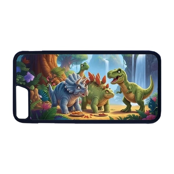 iPhone 7 Plus / 8 Plus -malliin: Lasten Sarjakuva Dinosaurukset, suojakuori uniikilla kuviolla, kestävä kännykänkuori
