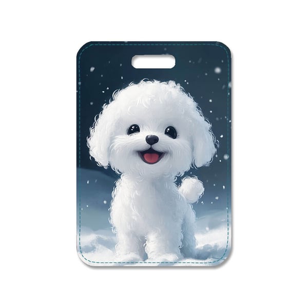 Taskevedhæng: Børne Sød Tegneserie Bichon Frise Hund, stilrent taskepynt med levende og unikt design, perfekt til håndtasken eller rygsækken