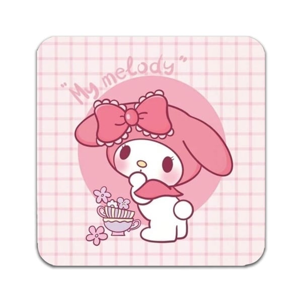 Lasinaluset (2 kpl): My Melody, tyylikkäät aluset uniikeilla ja eloisilla kuvioilla