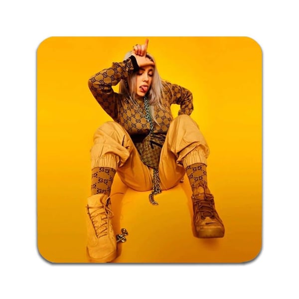 Glassunderlag (2-pakning): Billie Eilish, stilrene underlag med unike og livlige motiver
