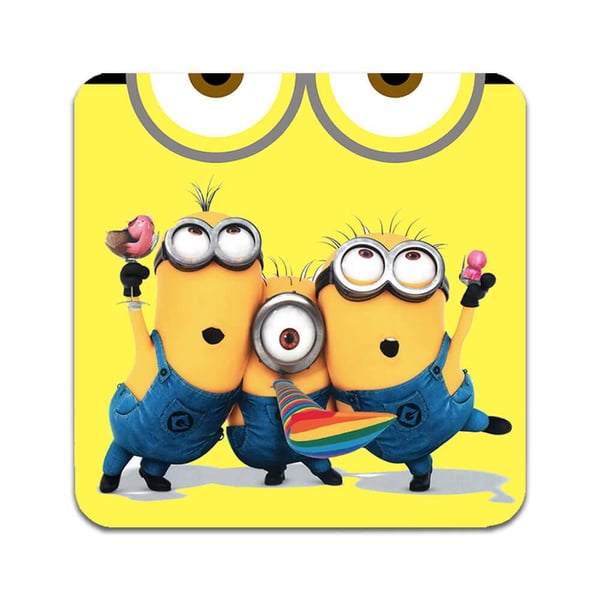 Glasbrikker (2-pak): Despicable Me, stilrene bordskånere med unikke og levende motiver Glasbrikker (2-pak): Despicable Me, stilrene bordskånere med unikke og levende motiver