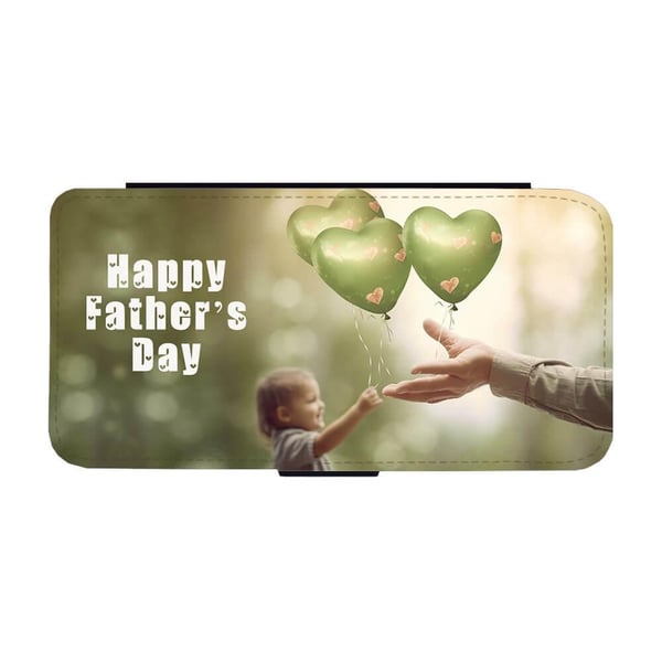 Til Samsung Galaxy S8: Happy Father's Day, flipdeksel med unikt motiv, mobiletui med stativfunksjon