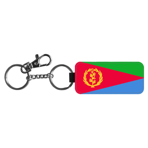 Nyckelring: Eritrea Flagga, stilrent hängsmycke med livfull och unikt design