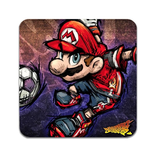 Glassunderlag (2-pakning): Mario Strikers Battle League Football, stilrene underlag med unike og livlige motiver