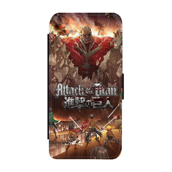 Til Samsung Galaxy S8: Manga Attack On Titan, flipdeksel med unikt motiv, mobiletui med stativfunksjon