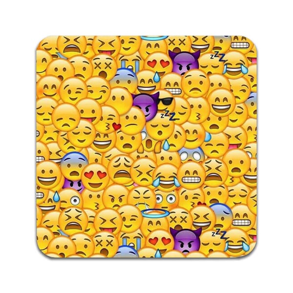 Glassunderlag (2-pakning): Emoji, stilrene underlag med unike og livlige motiver