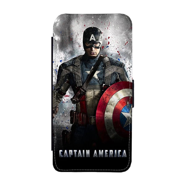 Til Samsung Galaxy S8: Captain America, flipdeksel med unikt motiv, mobiletui med stativfunksjon