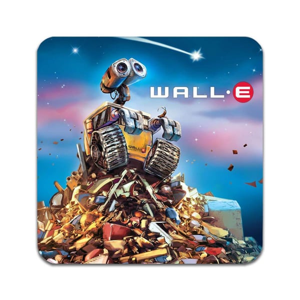Glassunderlag (2-pakning): WALL-E, stilrene underlag med unike og livlige motiver