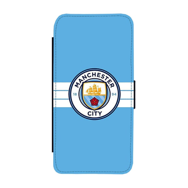 Til Samsung Galaxy S8: Manchester City 2016 Logo, flipdeksel med unikt motiv, mobiletui med stativfunksjon
