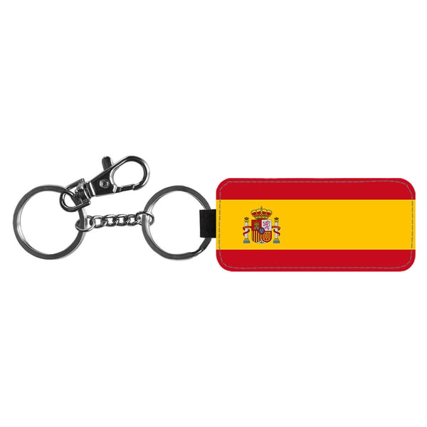 Nøkkelring: Spanien Flagga, stilrent anheng med levende og unikt design