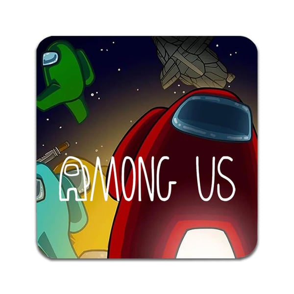 Glassunderlag (2-pakning): Spel Among Us, stilrene underlag med unike og livlige motiver