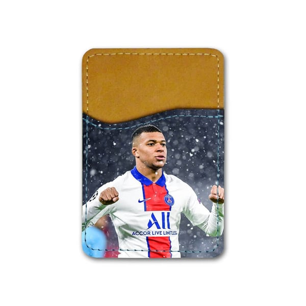 Självhäftande korthållare till mobil (Universell): Kylian Mbappe, kortfack med livfull och unikt design till telefon