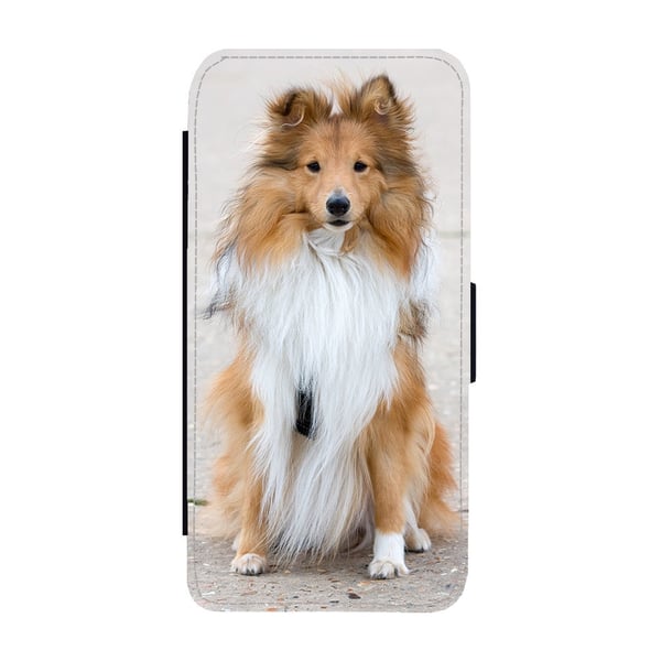 Shetland Sheepdog, flipdeksel med unikt motiv, mobiletui med stativfunksjon Til Samsung Galaxy S9