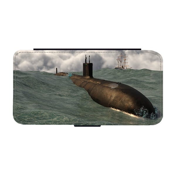 Til Samsung Galaxy S8+: Navy U-boat, flipdeksel med unikt motiv, mobiletui med stativfunksjon