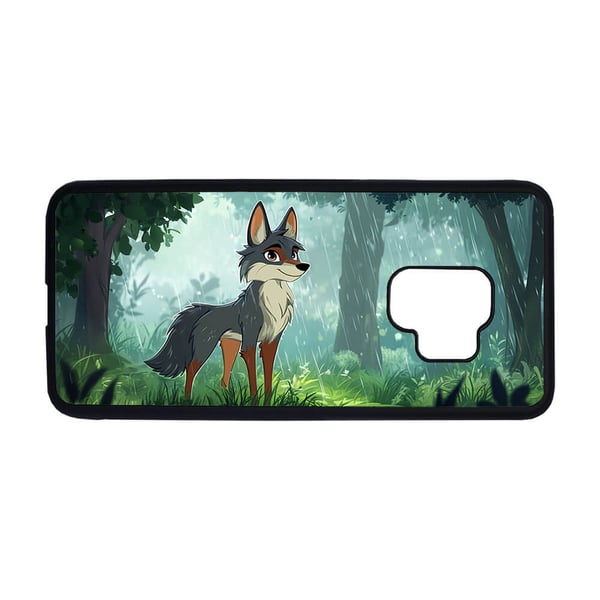 Til Samsung Galaxy S9: Tegneserie Ulv, mobilcover med unikt motiv, beskyttende cover